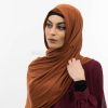 Everyday Plain Jersey Hijab - Burnt Orange