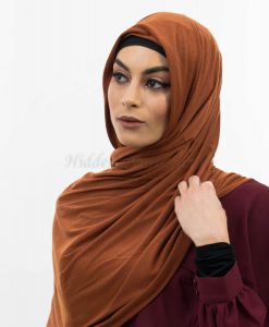 Everyday Plain Jersey Hijab - Burnt Orange