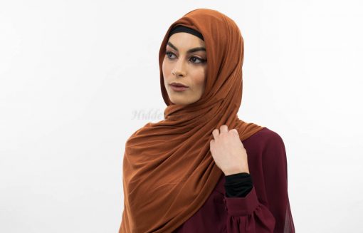 Everyday Plain Jersey Hijab - Burnt Orange