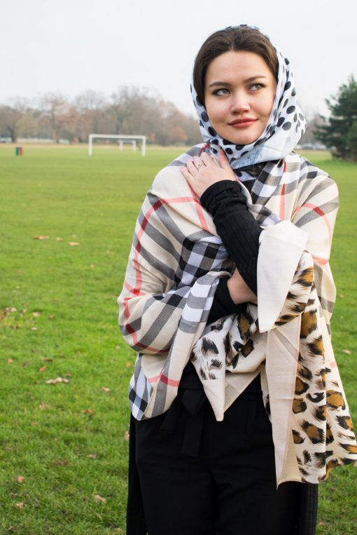 Turkish Hijab Polka Dot Black & White