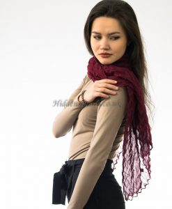 Crinkle Scarf Burgundy 2