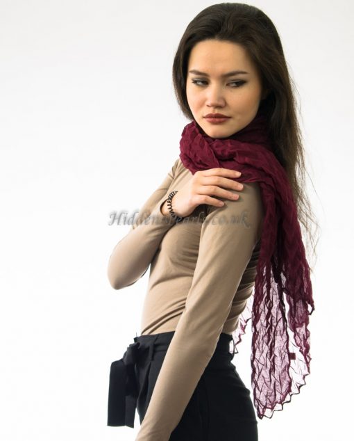 Crinkle Scarf Burgundy 2