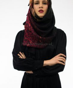 Leopard Print Hijab Blue & Red 2