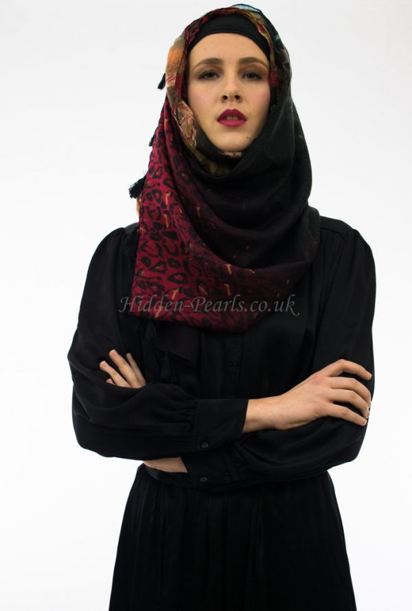 Ladies Animal Print Scarf Wrap Red Black Grey A Hint Of Sparkle Pashmina Hijab