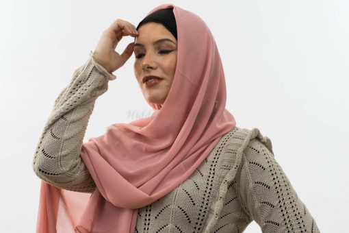 Everyday Chiffon Hijab - Peach 5 - Hidden Pearls copy