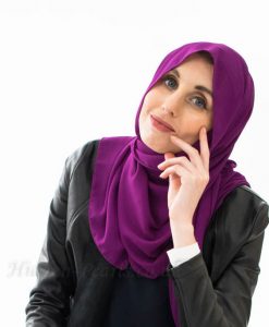 everyday Chiffon Hijab - Purple - Hidden Pearls cropped