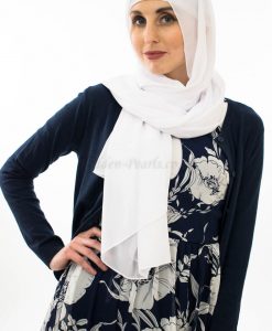 Everyday Chiffon Hijab - White - Hidden Pearls 2