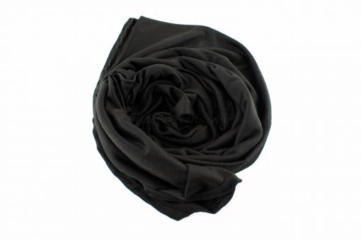 Jersey Plain Black Hijab 4