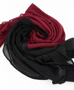 Fusion Chiffon Scarf Black & Garnet 2