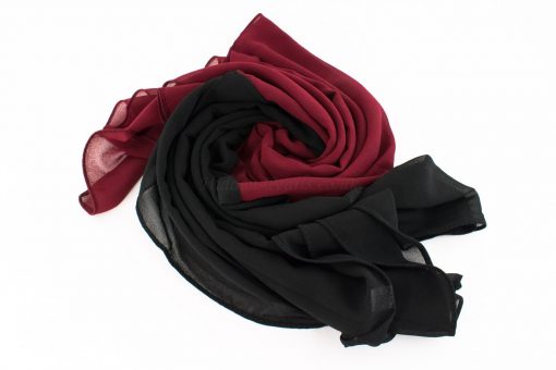 Fusion Chiffon Scarf Black & Garnet 2