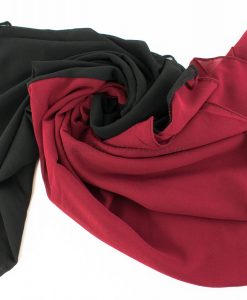 Fusion Chiffon Scarf Black & Garnet 3