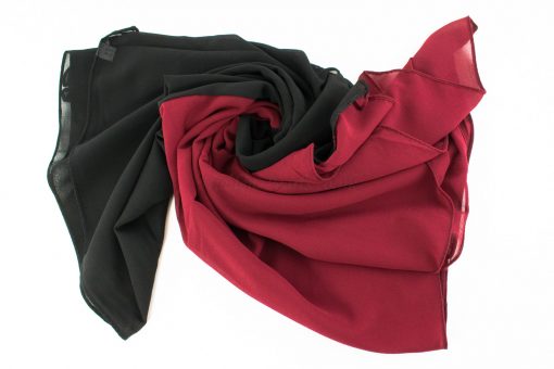 Fusion Chiffon Scarf Black & Garnet 3