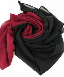 Fusion Chiffon Scarf Black & Garnet 4