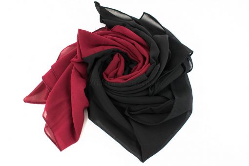 Fusion Chiffon Scarf Black & Garnet 4