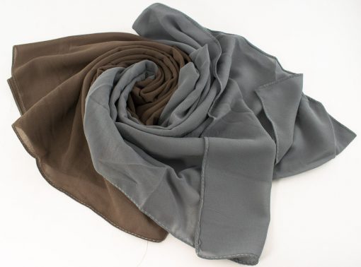 Fusion Chiffon Scarf Grey & Taupe Brown 2