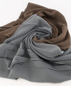 Fusion Chiffon Scarf Grey & Taupe Brown