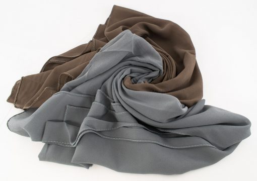 Fusion Chiffon Scarf Grey & Taupe Brown