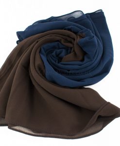 Fusion Chiffon Scarf Midnight blue & chocolate 3