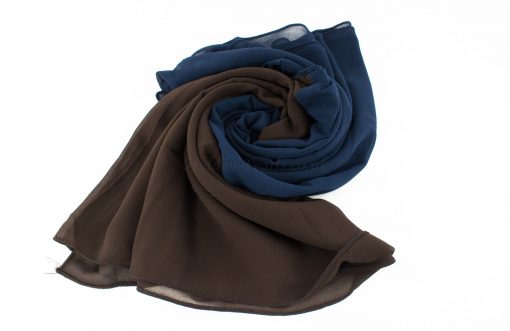 Fusion Chiffon Scarf Midnight blue & chocolate 3