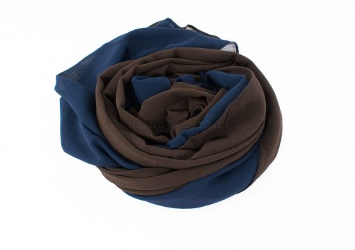 Fusion Chiffon Scarf Midnight blue & chocolate 4