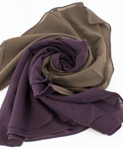 Fusion Chiffon Scarf Purple & Hazlenut 2