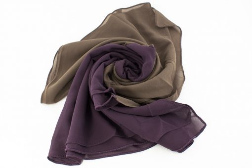 Fusion Chiffon Scarf Purple & Hazlenut 2