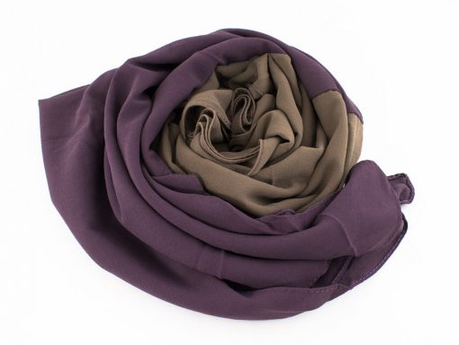 Fusion Chiffon Scarf Purple & Hazlenut 3