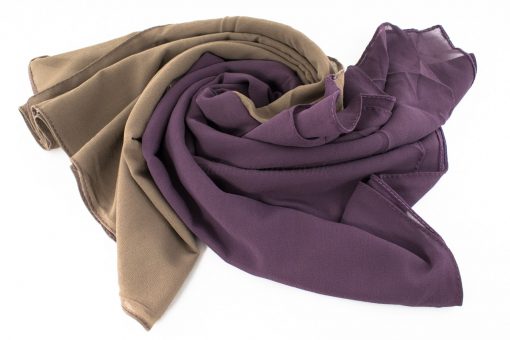 Fusion Chiffon Scarf Purple & Hazlenut