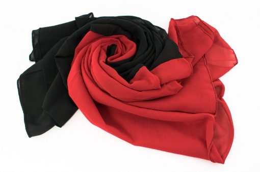 Fusion Chiffon Scarf Red & Black 2