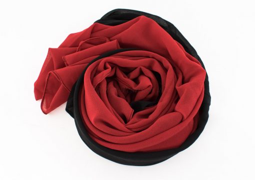 Fusion Chiffon Scarf Red & Black 66