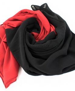 Fusion Chiffon Scarf Red & Black 7