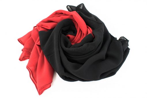 Fusion Chiffon Scarf Red & Black 7