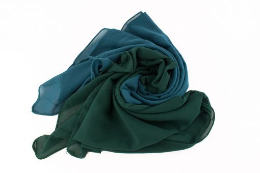 Fusion Chiffon Scarf Teal & forest green 2