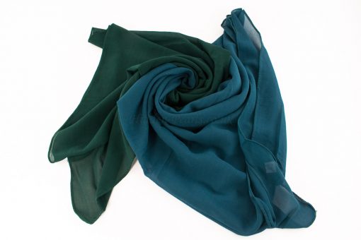 Fusion Chiffon Scarf Teal & forest green 3