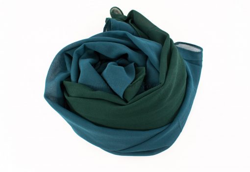 Fusion Chiffon Scarf Teal & forest green