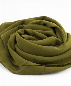 Limited Edition Pearl Chiffon Hijab- Army Green - Hidden Pearls