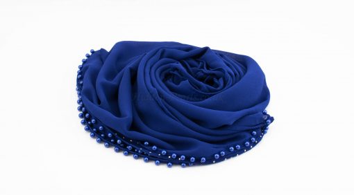 Limited Edition Pearl Chiffon Hijab- Royal Blue - Hidden Pearls