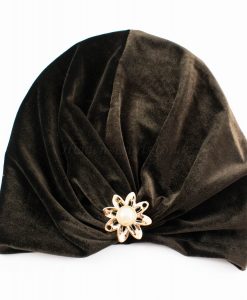 Turban Chocolate Brown With Brooch