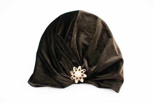 Turban Chocolate Brown With Brooch