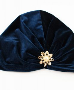 Turban Midnight Blue with Brooch