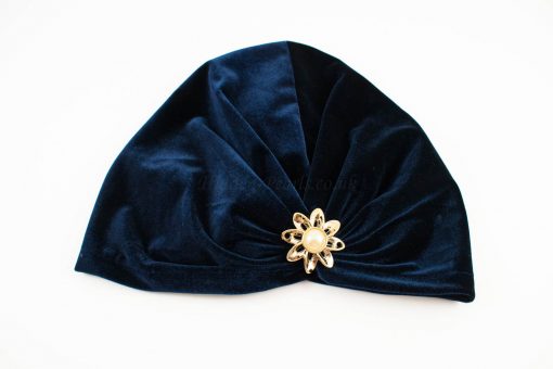 Turban Midnight Blue with Brooch