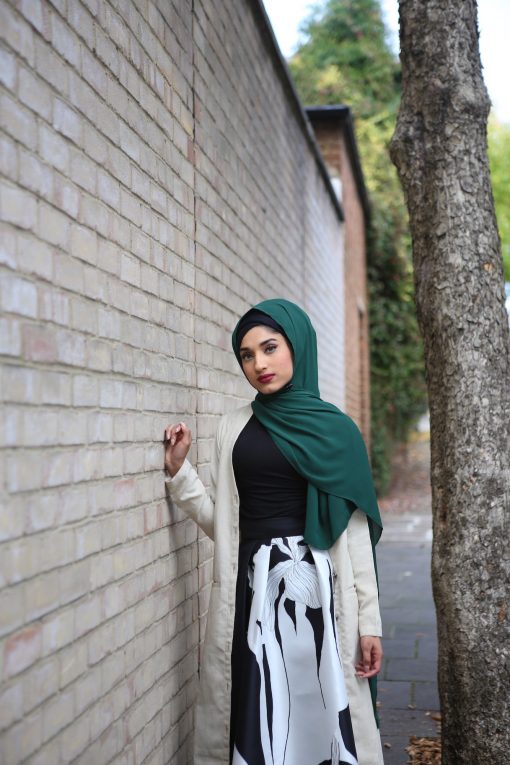 Chiffon Hijab - Forest Green - Hidden Pearls