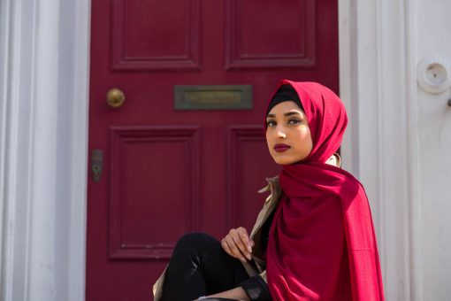 Chiffon Hijab - Red - Hidden Pearls copy