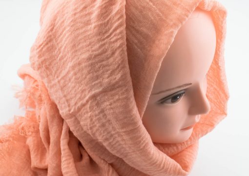 Crimp Hijab - Light Peach- Hidden Pearls