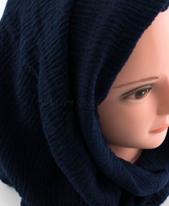 Crimp Hijab - Midnight Blue 2 - Hidden Pearls