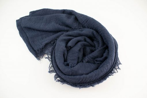 Plain Crimp Hijab Navy Blue 2