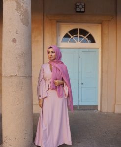 crimp hijab - spanish pink - hidden pearls
