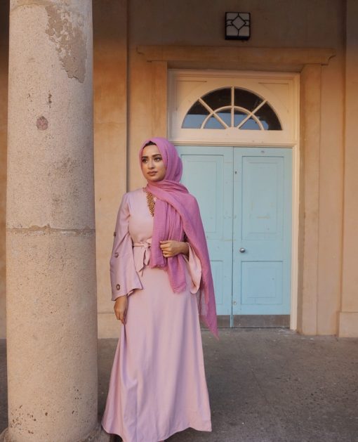 crimp hijab - spanish pink - hidden pearls - crimp hijab gift set