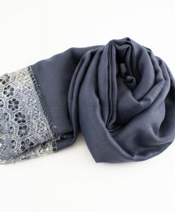 Crochet Lace Hijab Dark grey 3