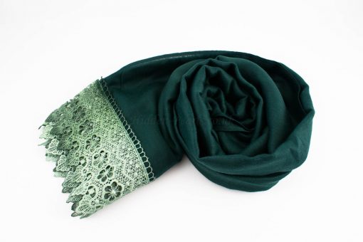 Crochet Lace Hijab Forest Green 3